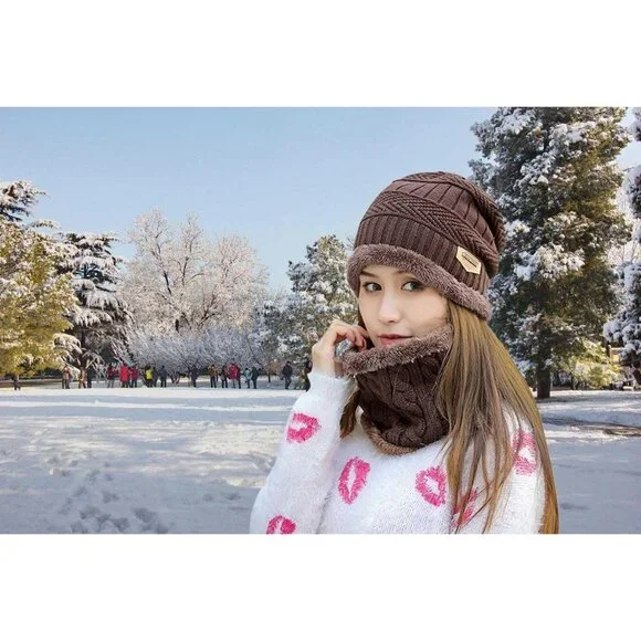 Womens Slouchy Beanie Winter Hat Knit Warm Snow Ski Skull Outdoor Cap - Picture 6 of 6